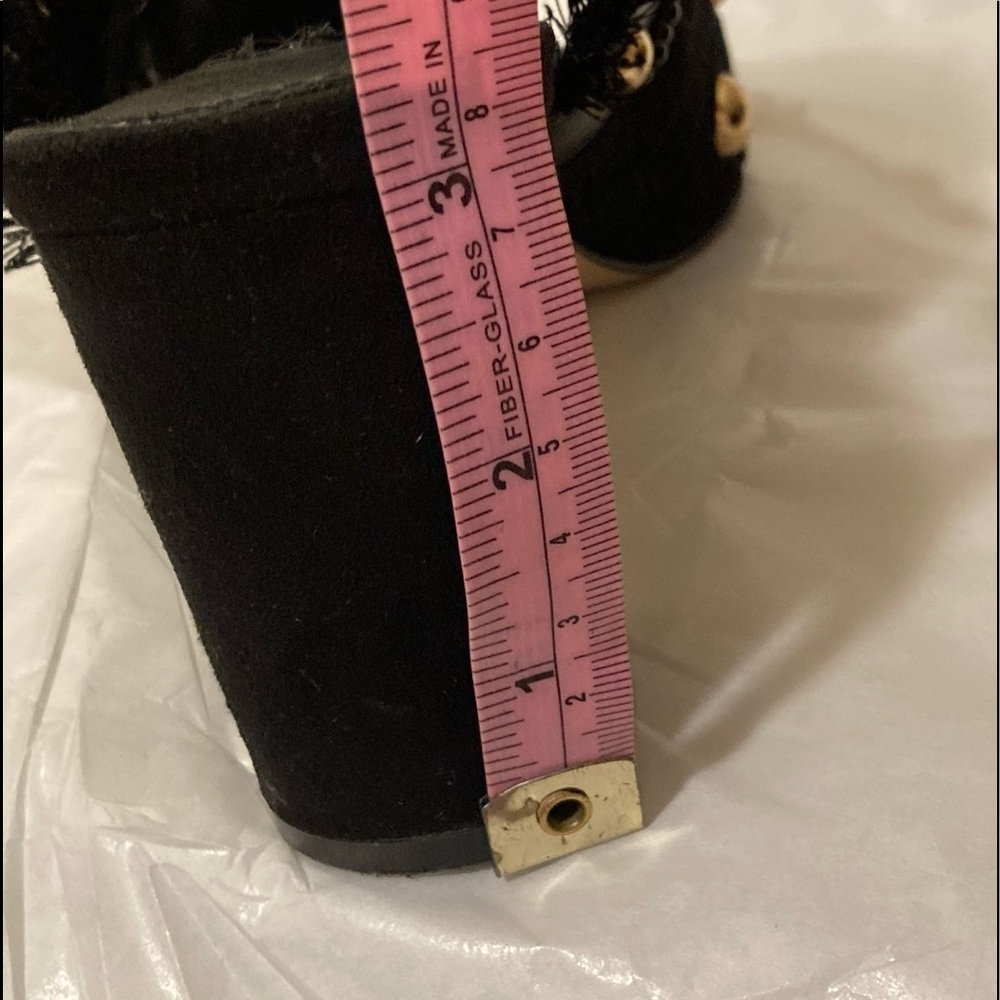 Carvela Kurt Geiger ‘Gander’ Mid Heel  Gold Studded Black Suede Mule Heels 37 - Picture 16 of 16